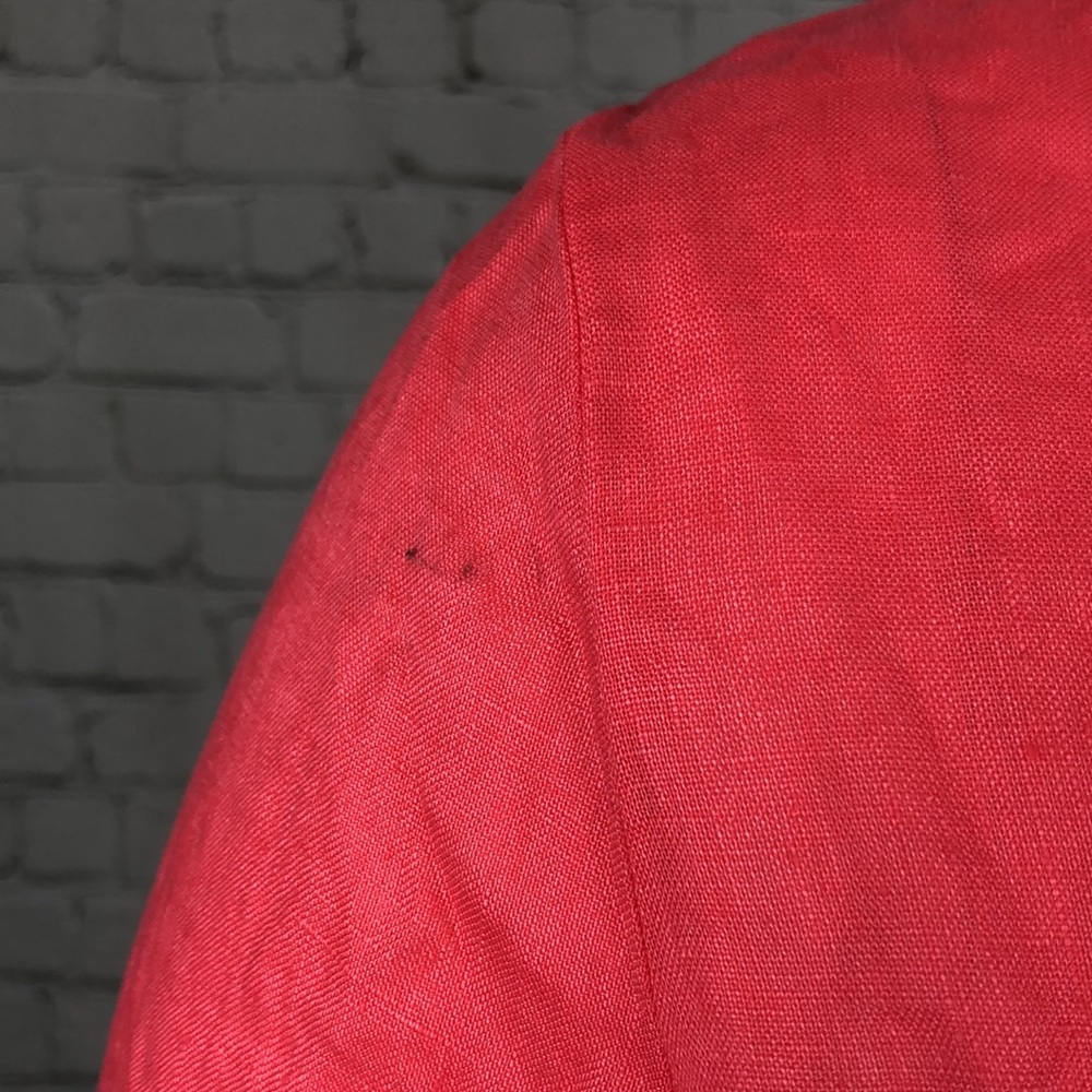 1X 3X Charter Club Coral Linen Button Top Plus Sz - Picture 6 of 6